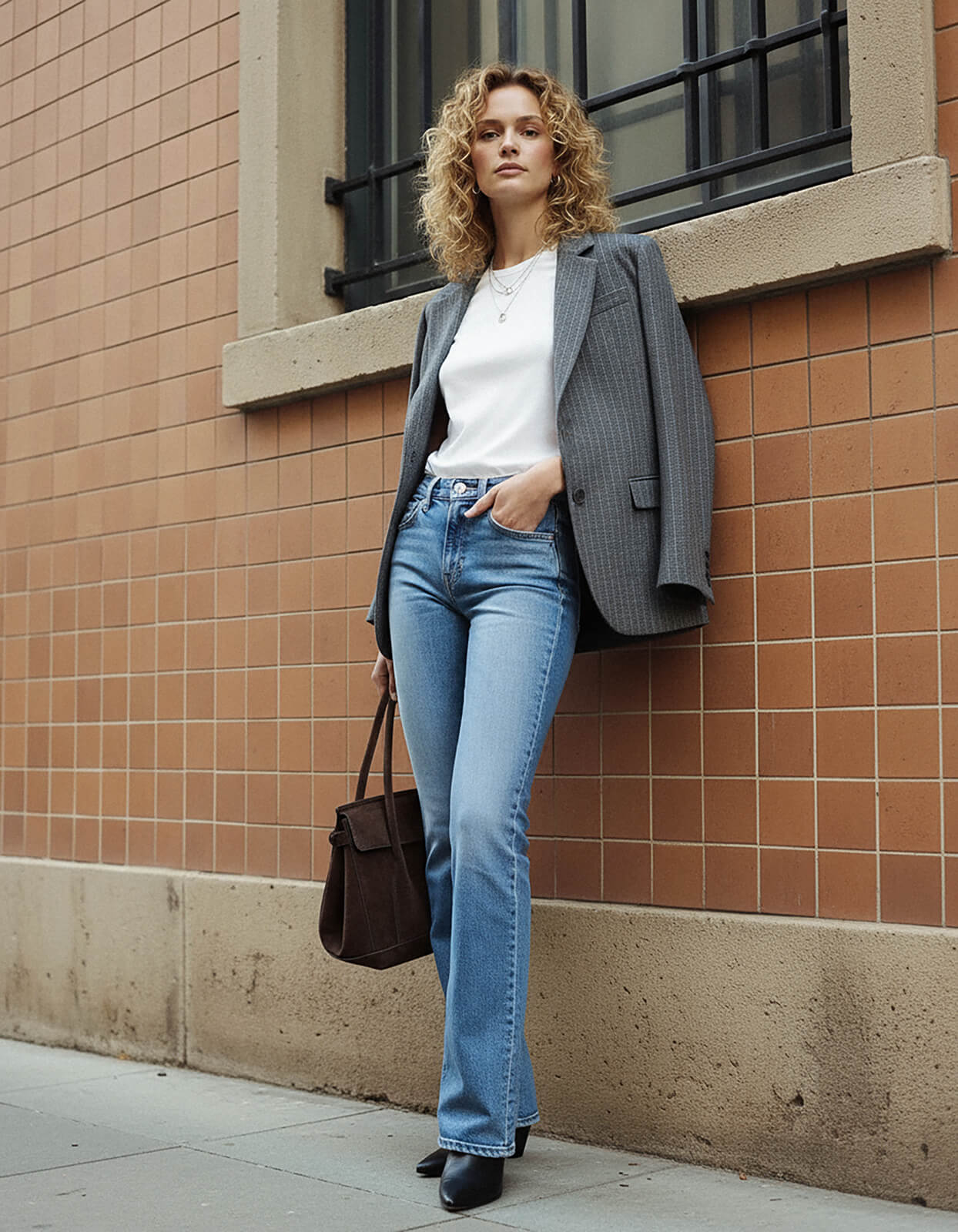 Lark Bootcut Mid Rise in Alpine. Made with low-impact regenerative cotton fabric. Made in the USA, offering lasting comfort with a flattering fit.