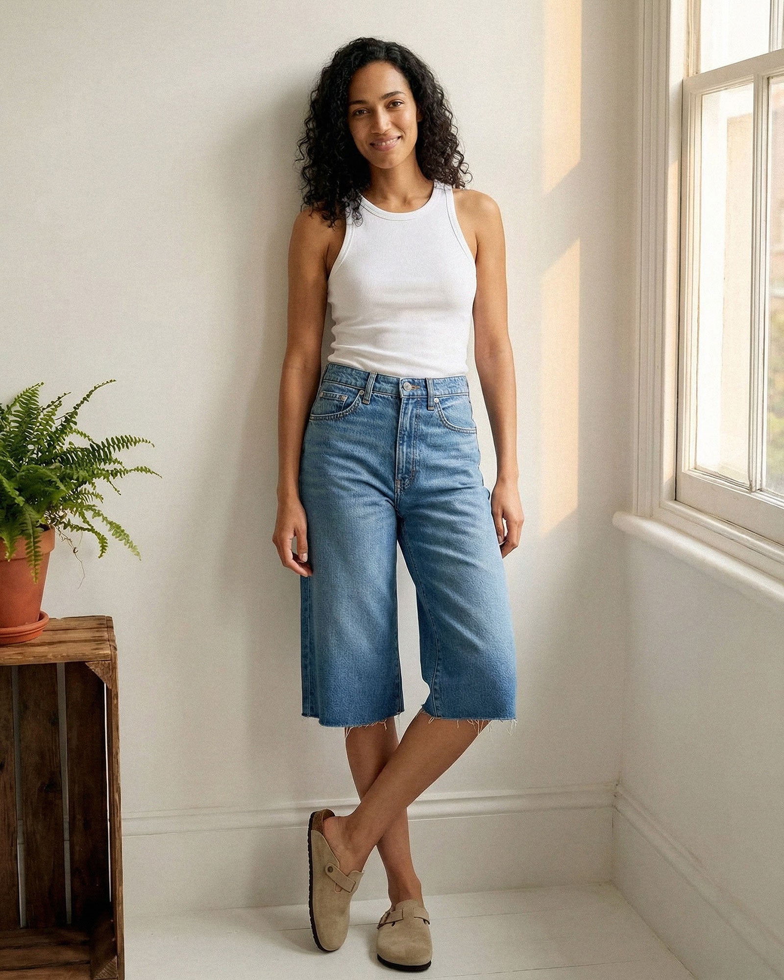 Charlie Oversized Short Raw Hem in Griffon | Edwin USA