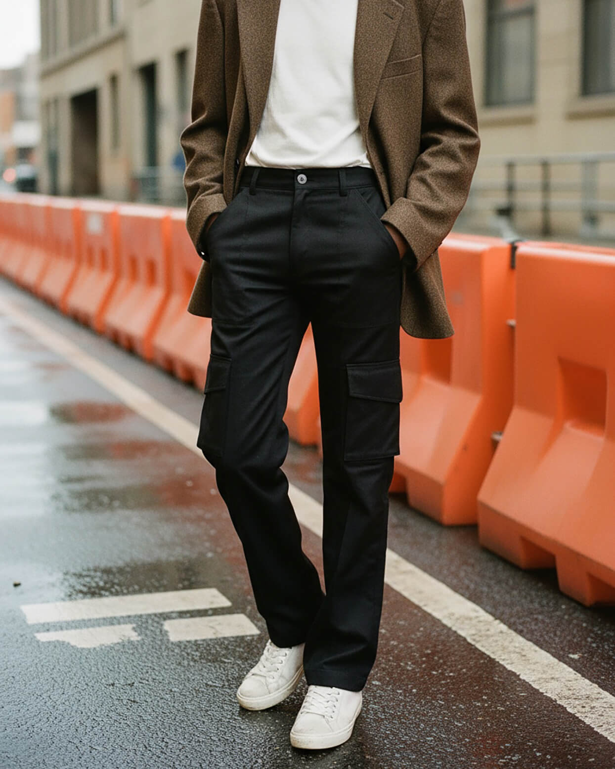 Elevate your style with the Keegan Cargo Pant in coated black. Perfect for work or play, these versatile pants transition effortlessly from day to night.