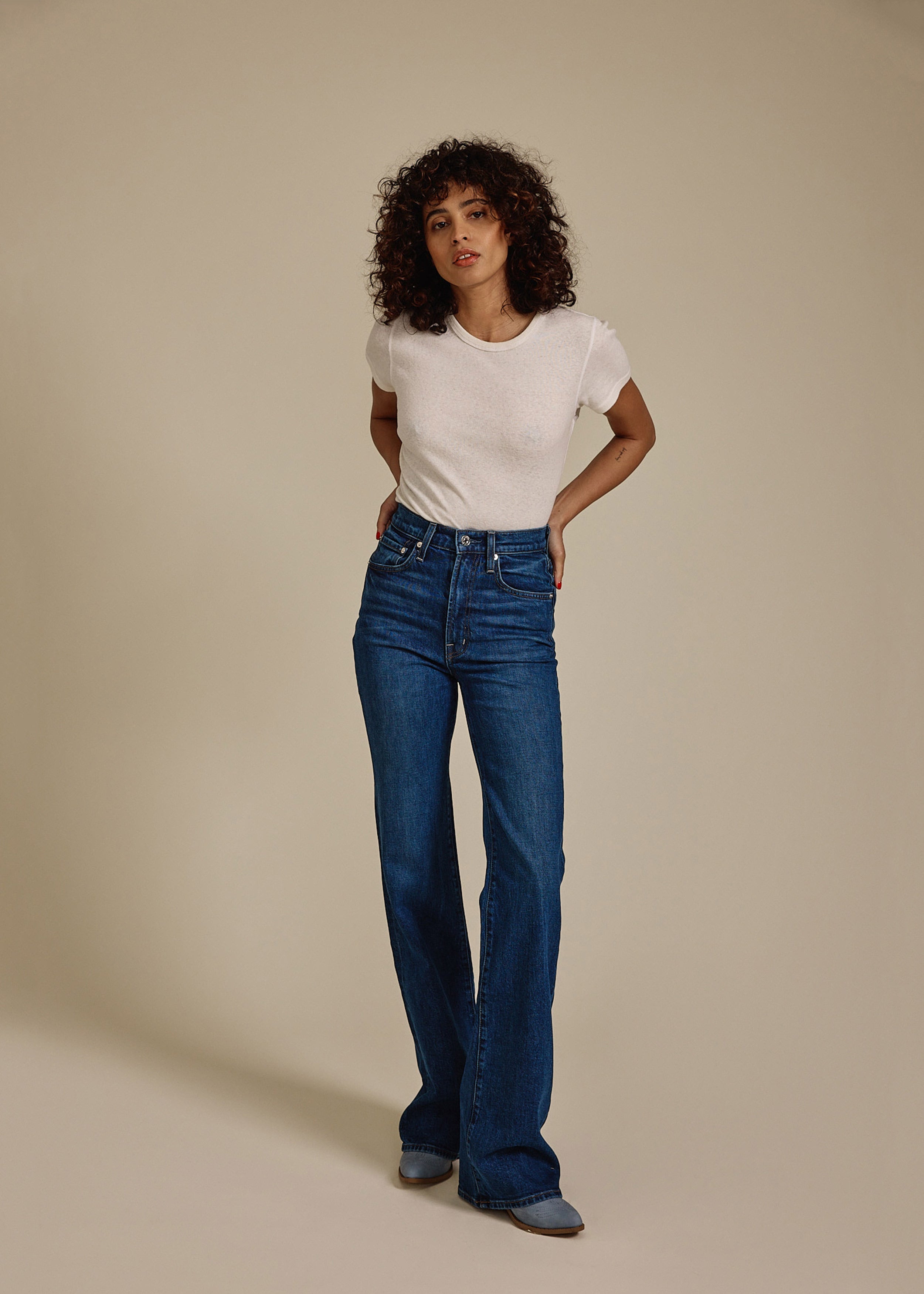 Discover Ryder high-rise flare denim pants for a flattering fit at the waist and a classic flare leg opening for effortless chic style.