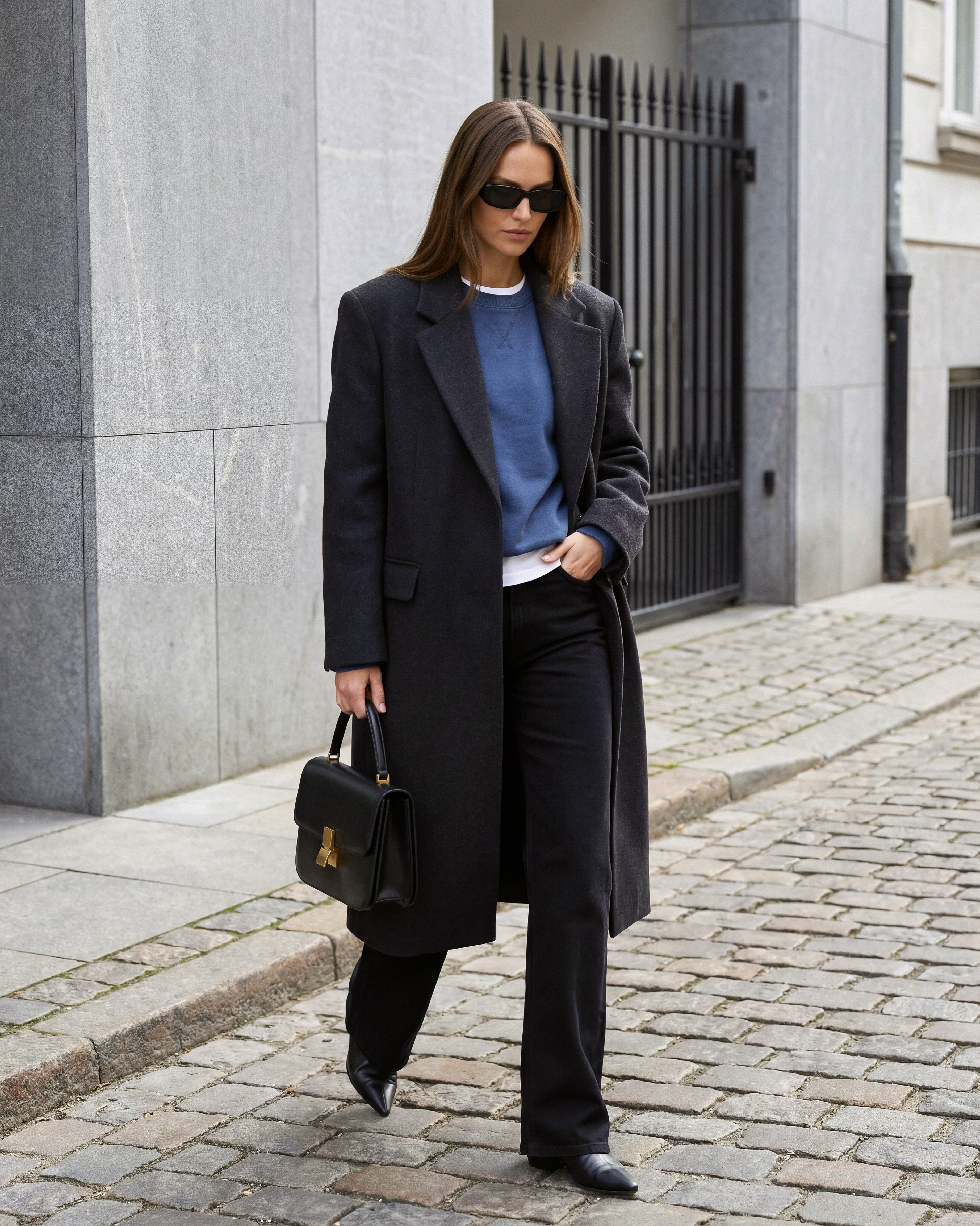 Lark Bootcut Mid Rise in Huntington. Made with low-impact regenerative cotton fabric. Made in the USA, offering lasting comfort with a flattering fit.