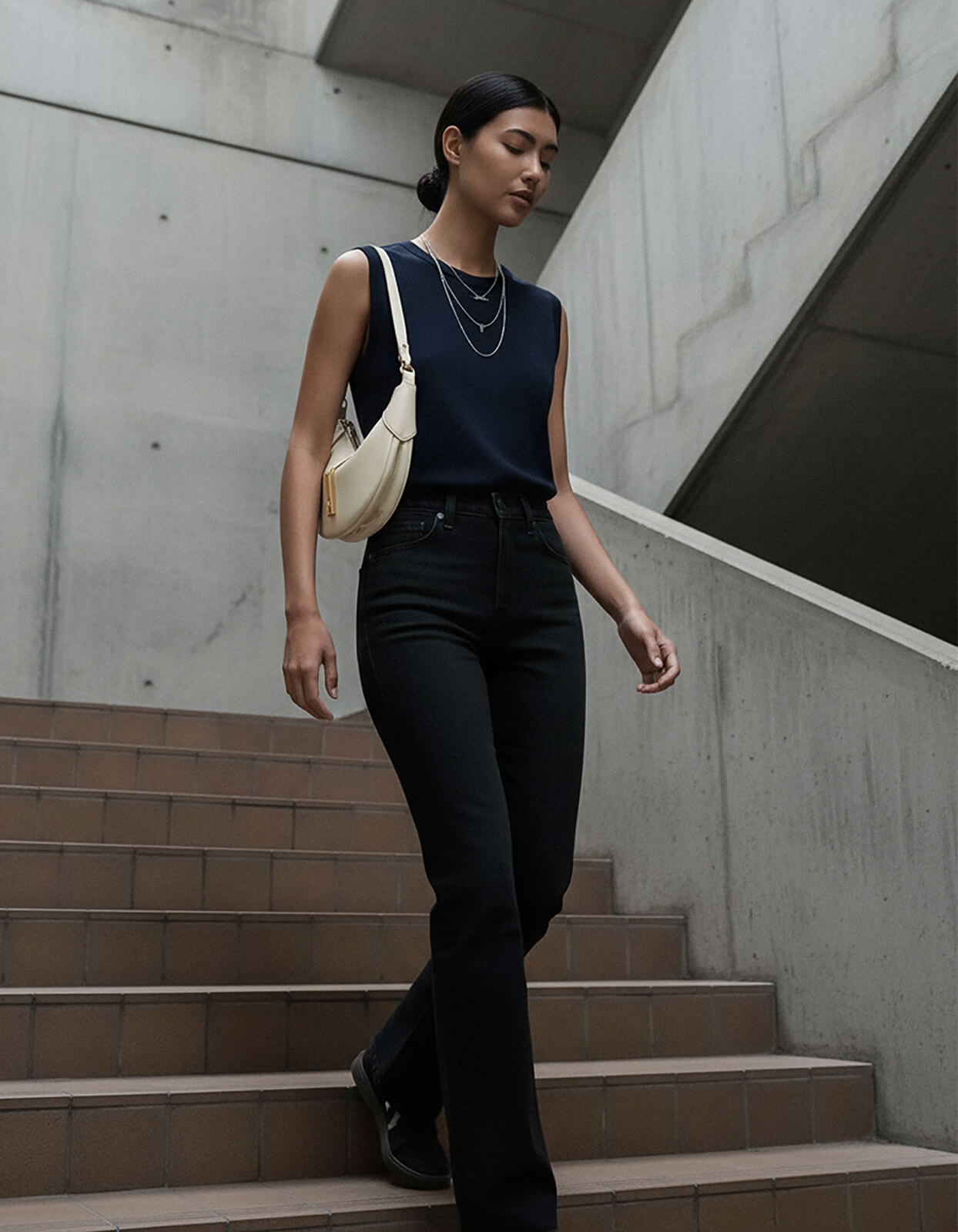 Lark Bootcut Mid Rise in Huntington. Made with low-impact regenerative cotton fabric. Made in the USA, offering lasting comfort with a flattering fit.