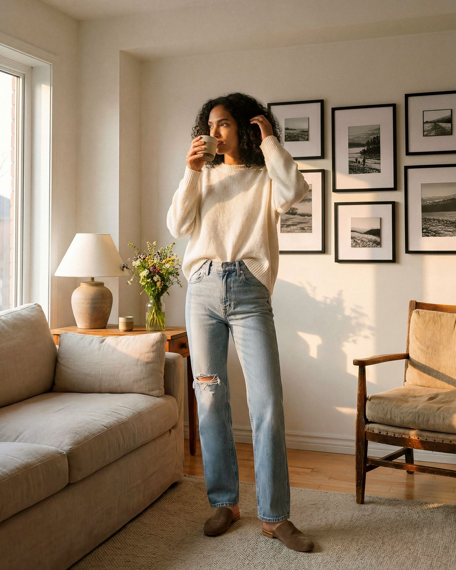 Classic straight leg jeans inspired by the modern stovepipe denim trend.