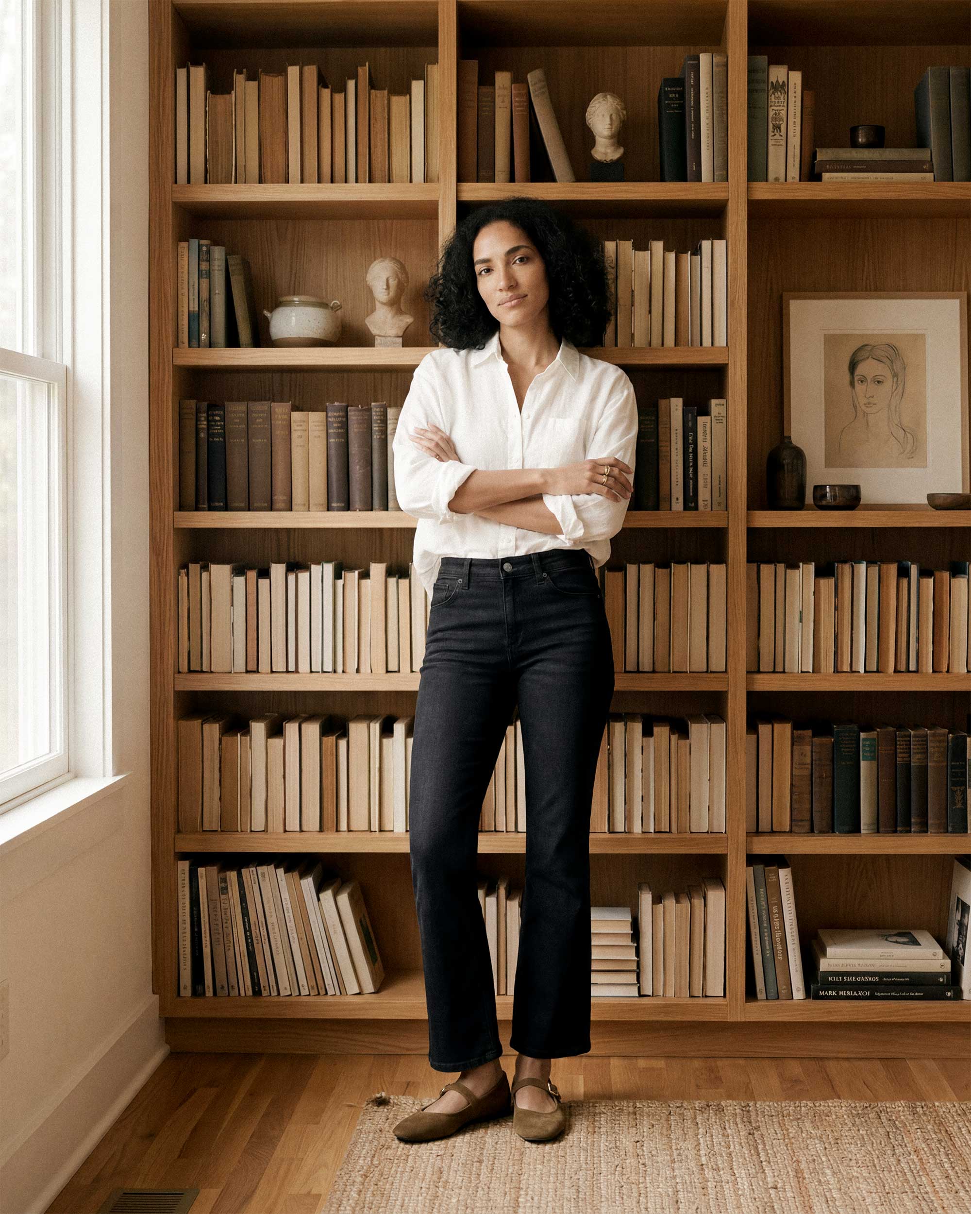 Lark Ankle Bootcut Mid Rise in Concord. Built with regenerative cotton for conscious comfort. Proudly American-made, offering movement-friendly and beautifully tailored.