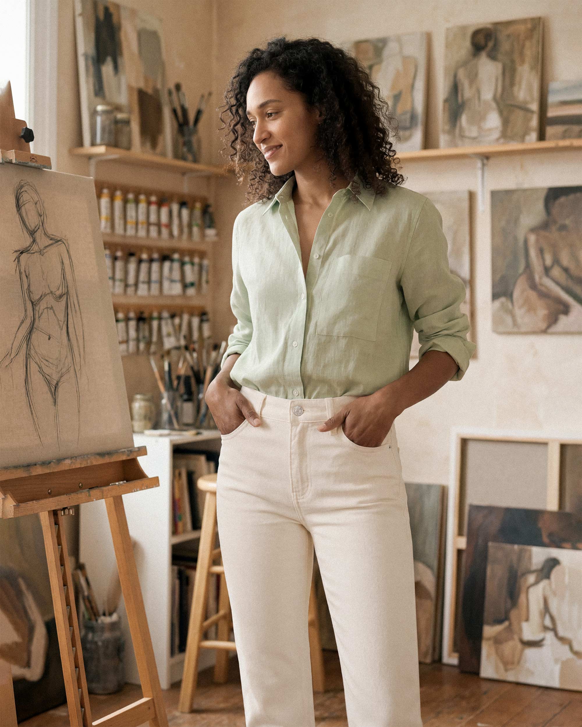 Shop EDWIN USA's Lark ankle bootcut jeans women in Milky White, featuring a flattering fit and premium quality denim made in the USA. Perfect for stylish comfort.