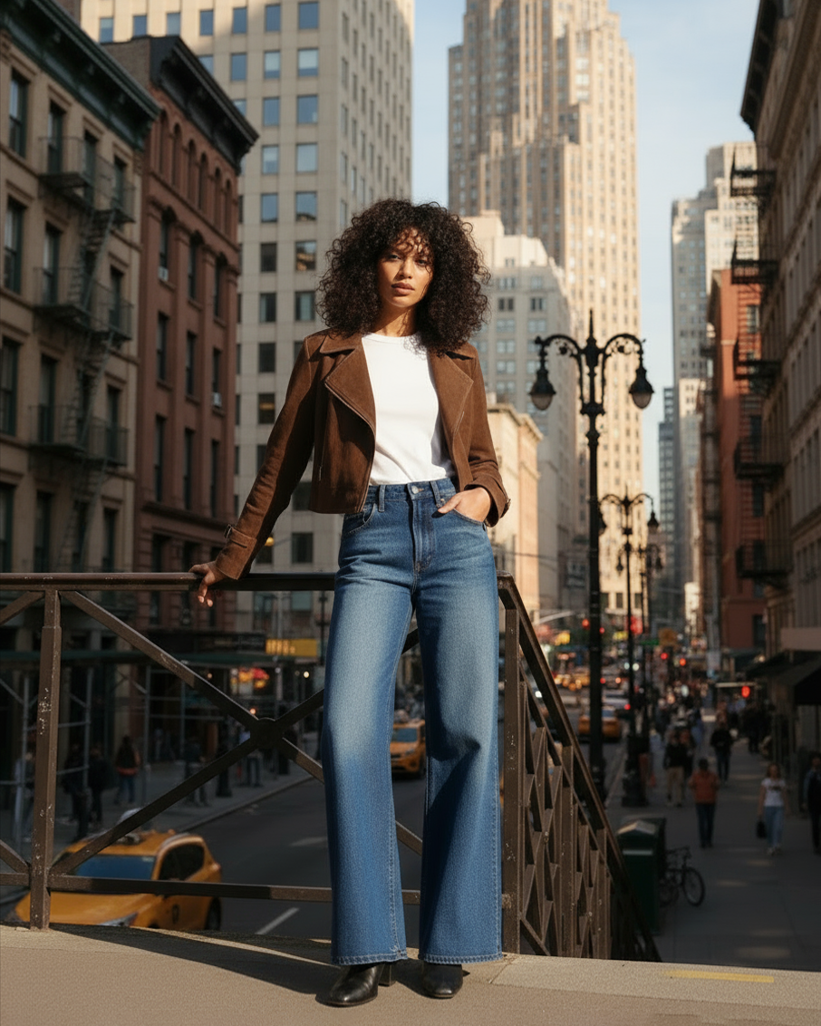Shop EDWIN USA's Marli Super Wide Leg jeans, premium high rise wide leg jeans made in USA. Enjoy stylish comfort and superior quality denim today.