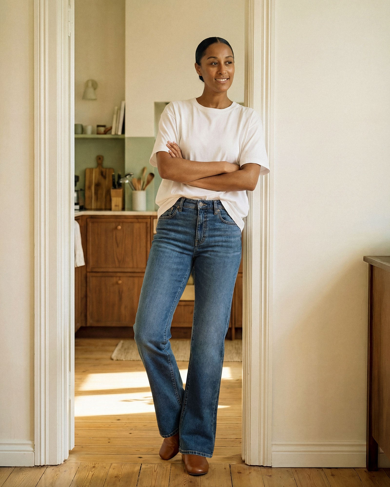 Elevate your style with the Marli Wide Leg Lowell jeans. These high-rise denim pants offer a flattering fit and relaxed comfort, perfect for any casual occasion.