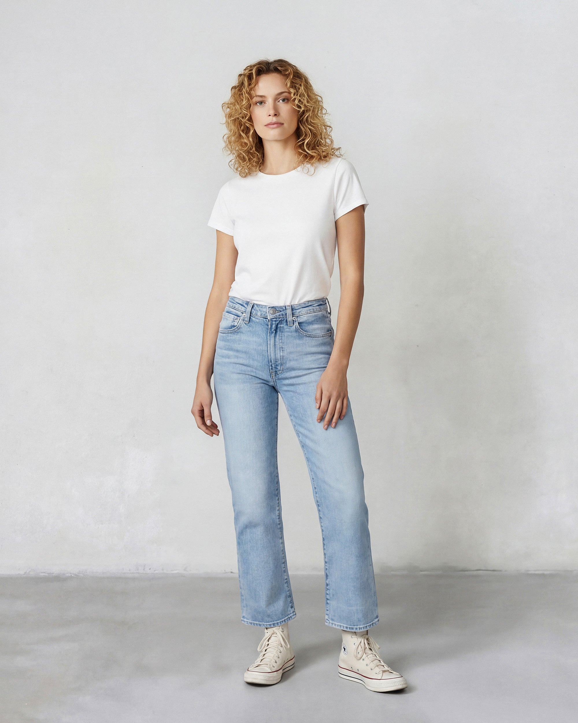 Shop EDWIN USA's Marli Wide Leg Ankle jeans, perfect women's cropped wide leg jeans offering comfort and style in premium denim made in the USA.