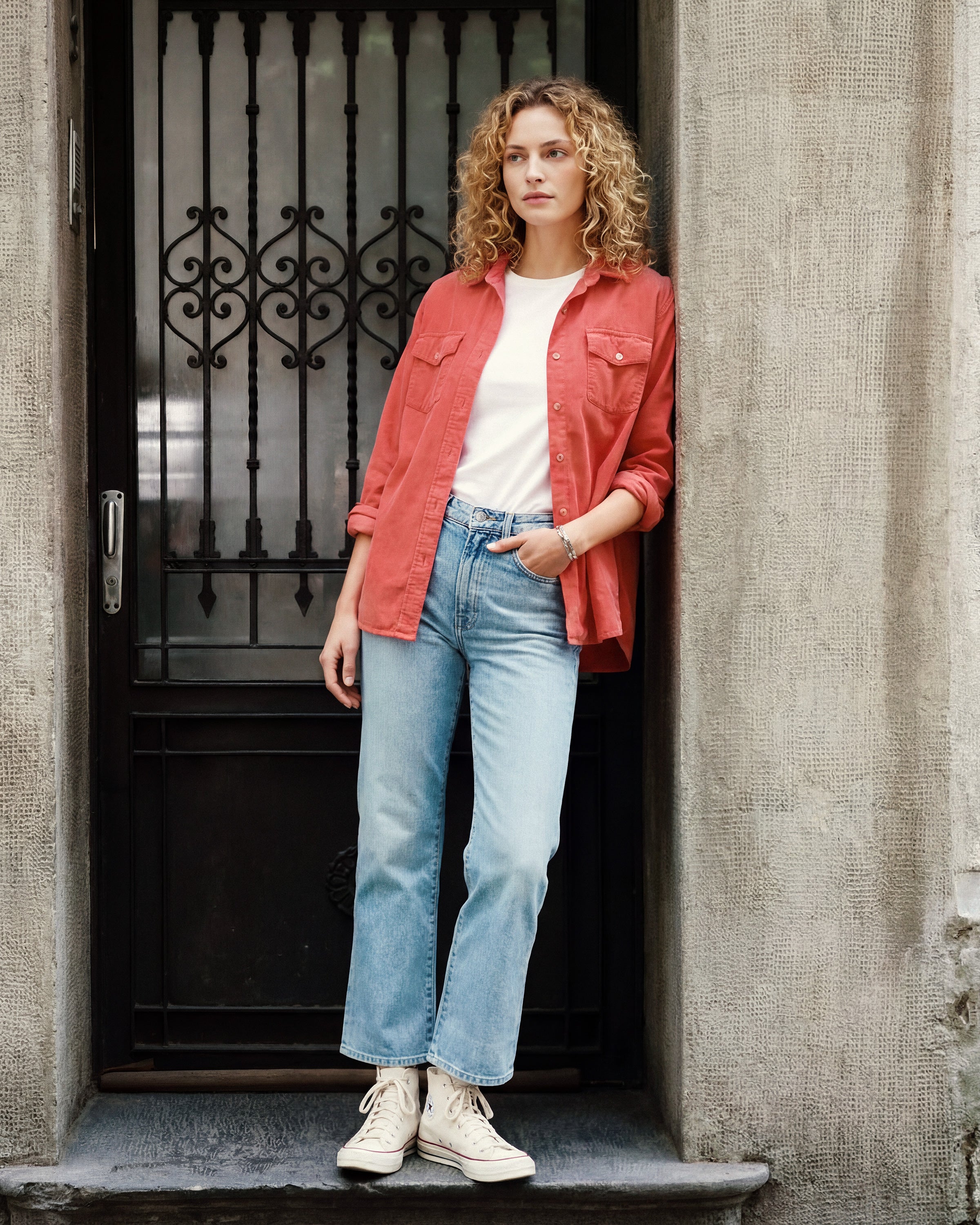 Shop EDWIN USA's Marli Wide Leg Ankle jeans, perfect women's cropped wide leg jeans offering comfort and style in premium denim made in the USA.