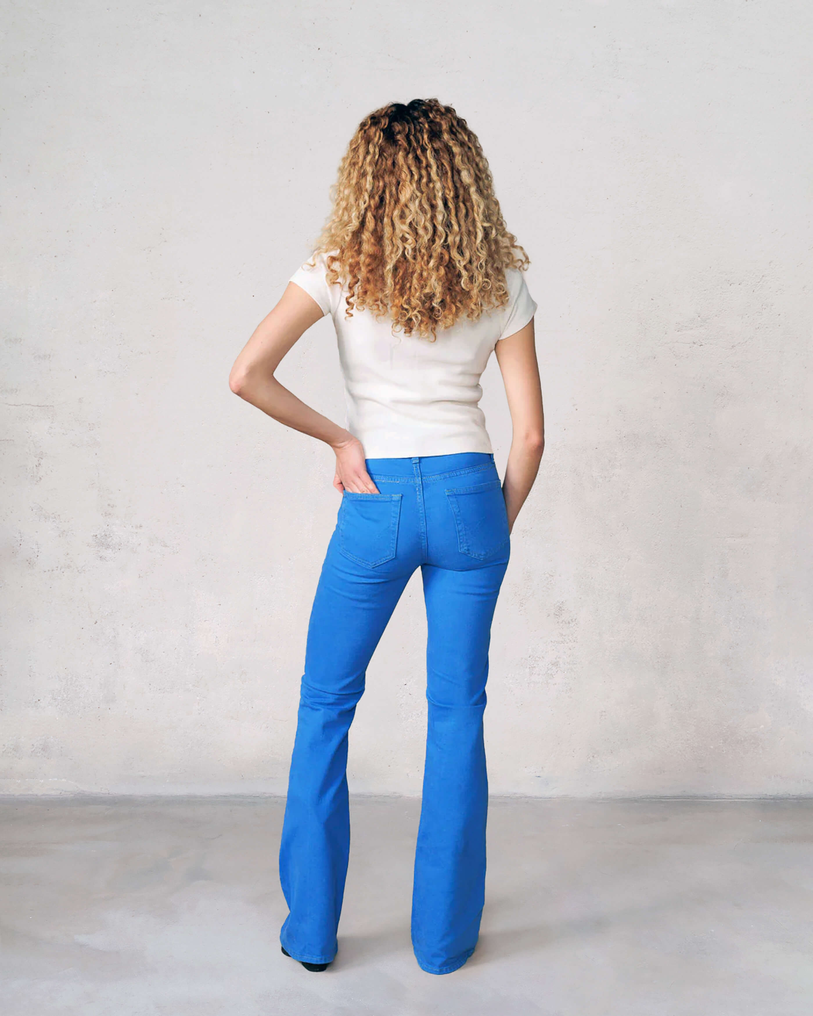 Shop EDWIN USA's Lark Bootcut in Nebulas Blue, premium denim bootcut jeans for women offering style, comfort, and quality craftsmanship.