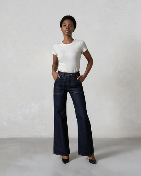 Rowan Wide Leg Premium Rinse Wash Jeans for Women | EDWIN USA