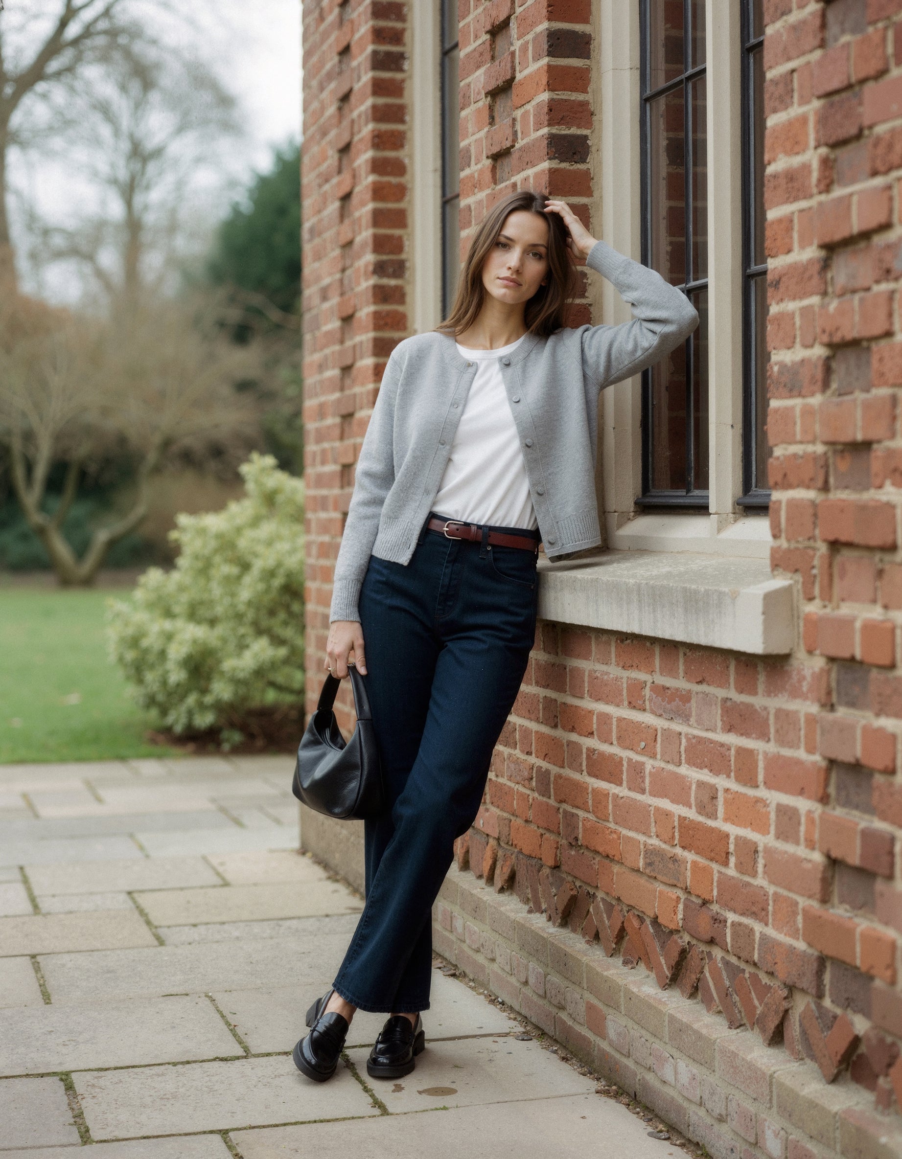 Marli Wide Leg High Rise in Sheldon. Built with regenerative cotton for conscious comfort. Responsibly made in Los Angeles, offering lasting comfort with a flattering fit.