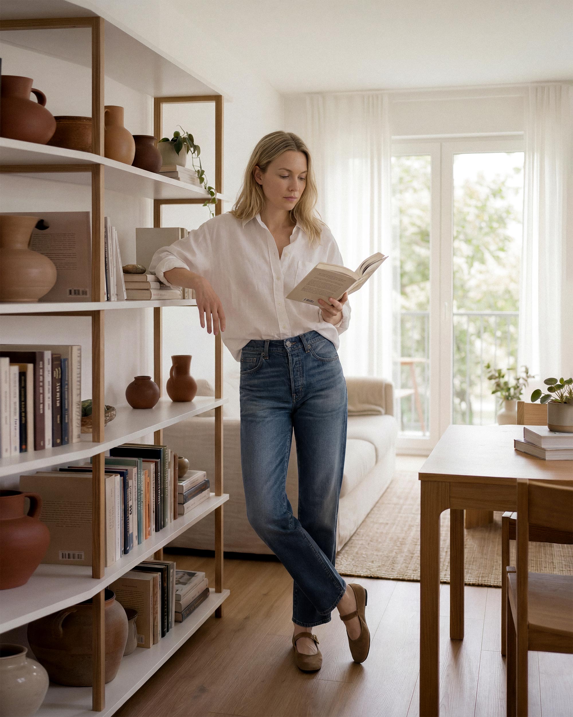 Coated boyfriend denim with a straighter, stovepipe-inspired leg line for a sleek, modern finish.