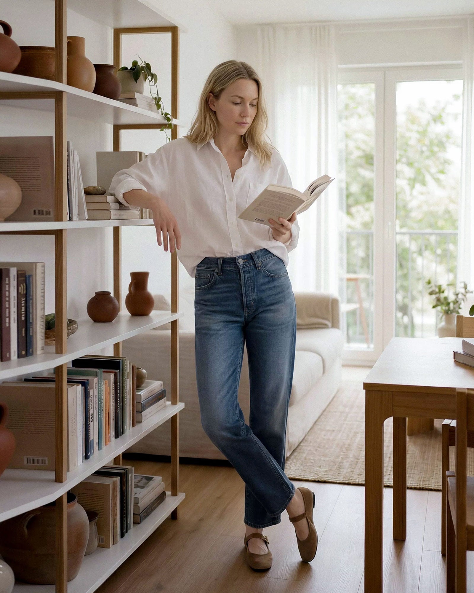 Coated boyfriend denim with a straighter, stovepipe-inspired leg line for a sleek, modern finish.