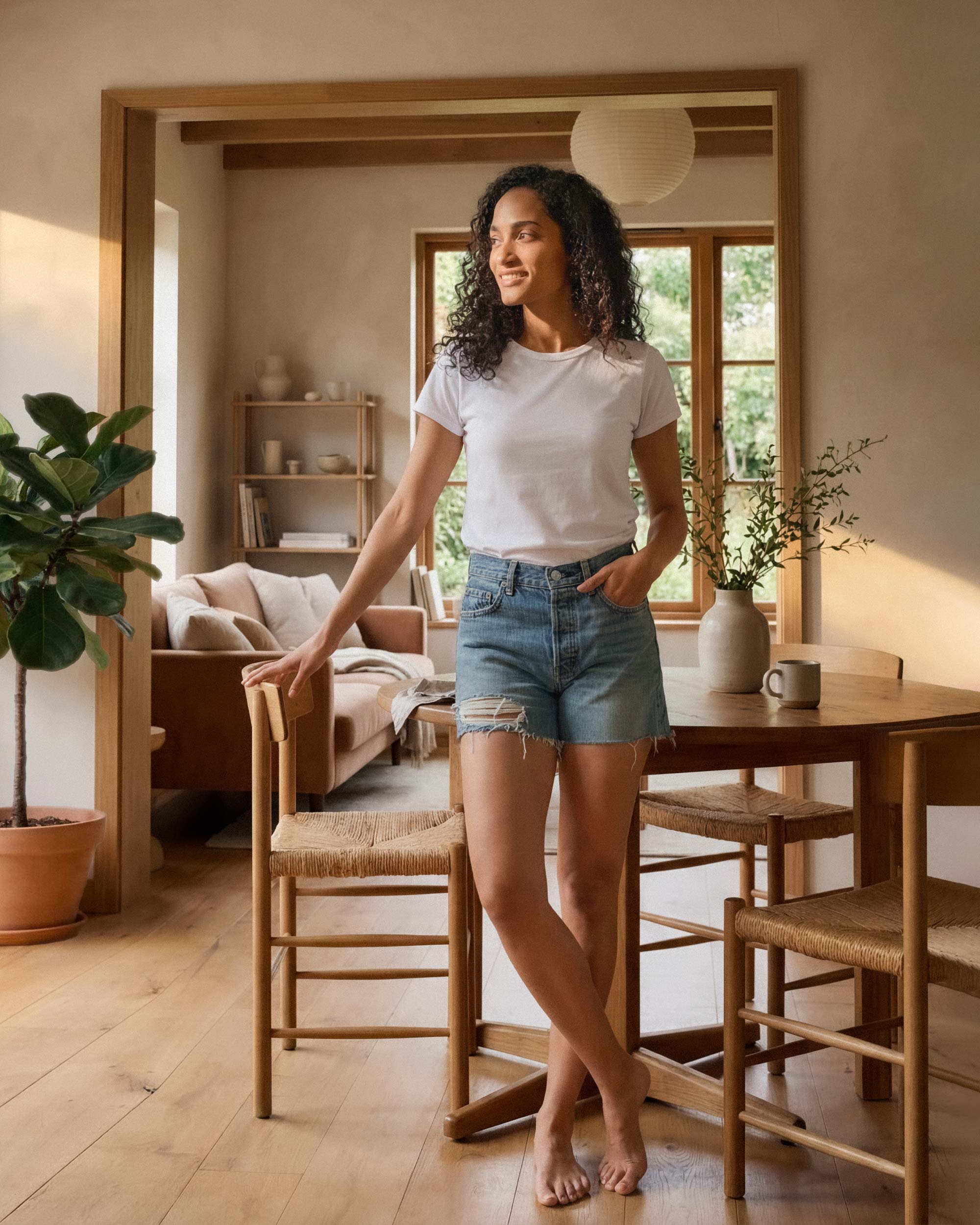 Relaxed boyfriend denim shorts with an easy fit and clean lines & built for everyday wear.