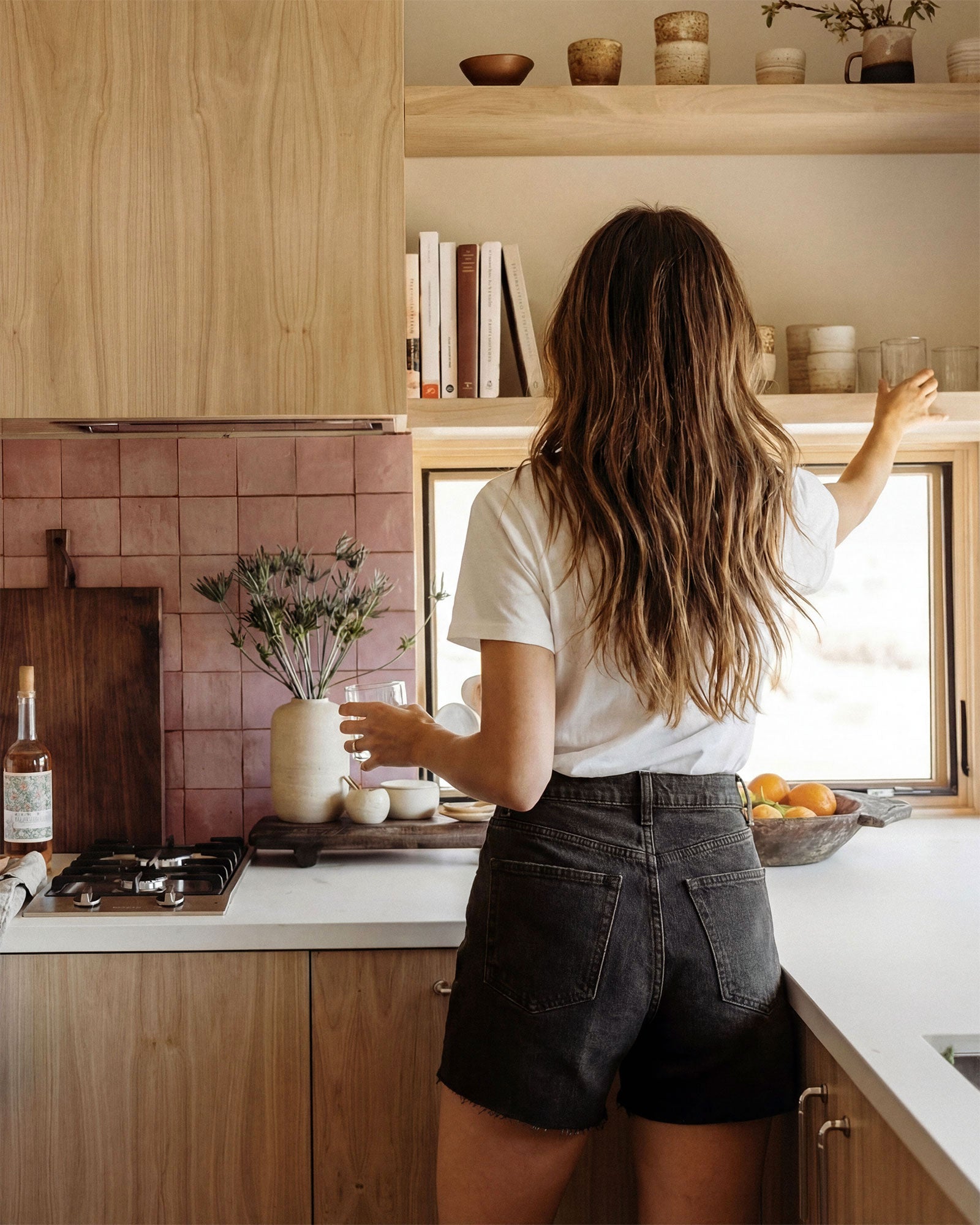 Relaxed boyfriend denim shorts in blackâ€”easy fit, everyday styling, clean finish.
