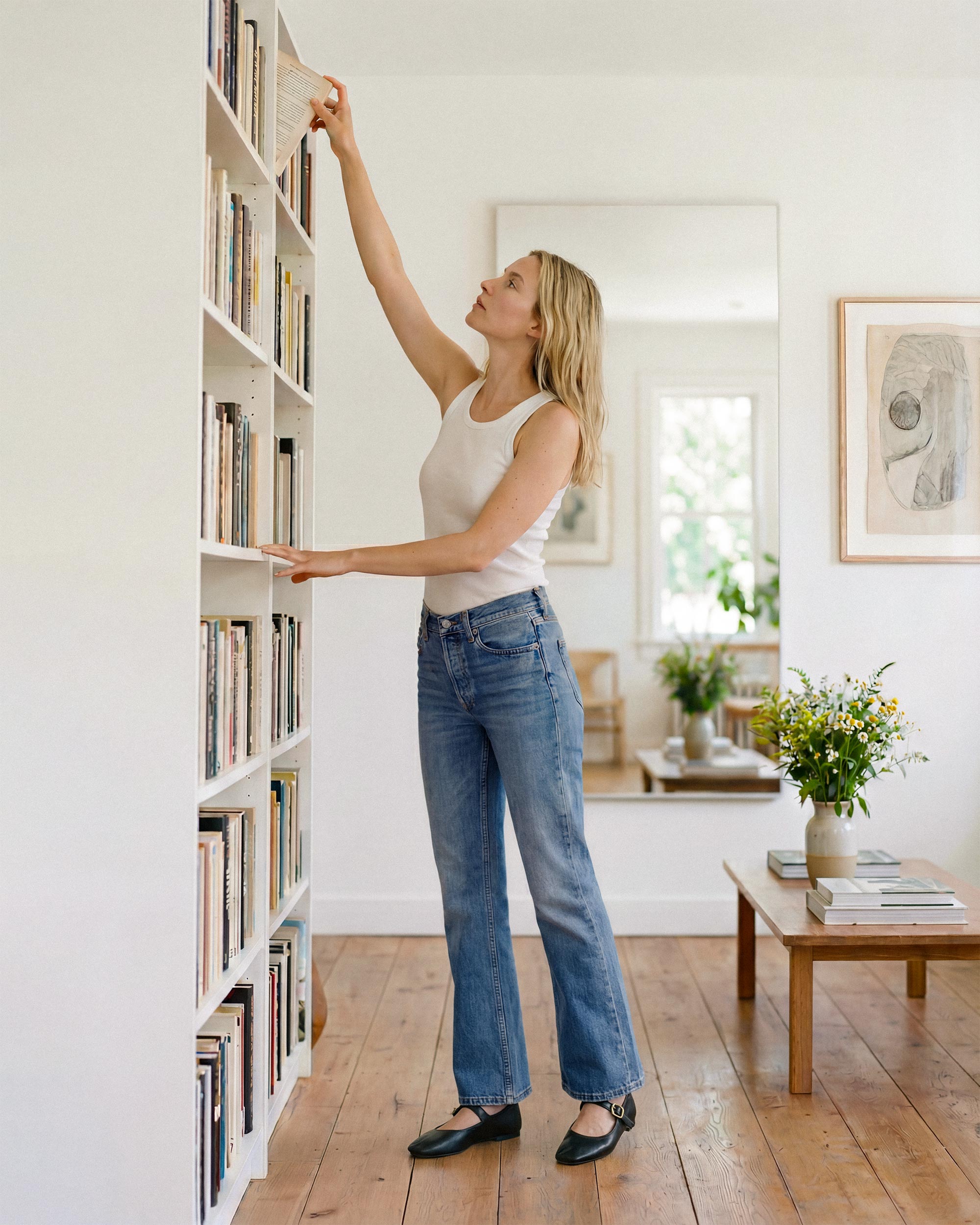 Coated boyfriend denim with a straighter, stovepipe-inspired line & built for sleek looks and search discovery.