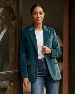 Velvet Blazer || Deep Lagoon