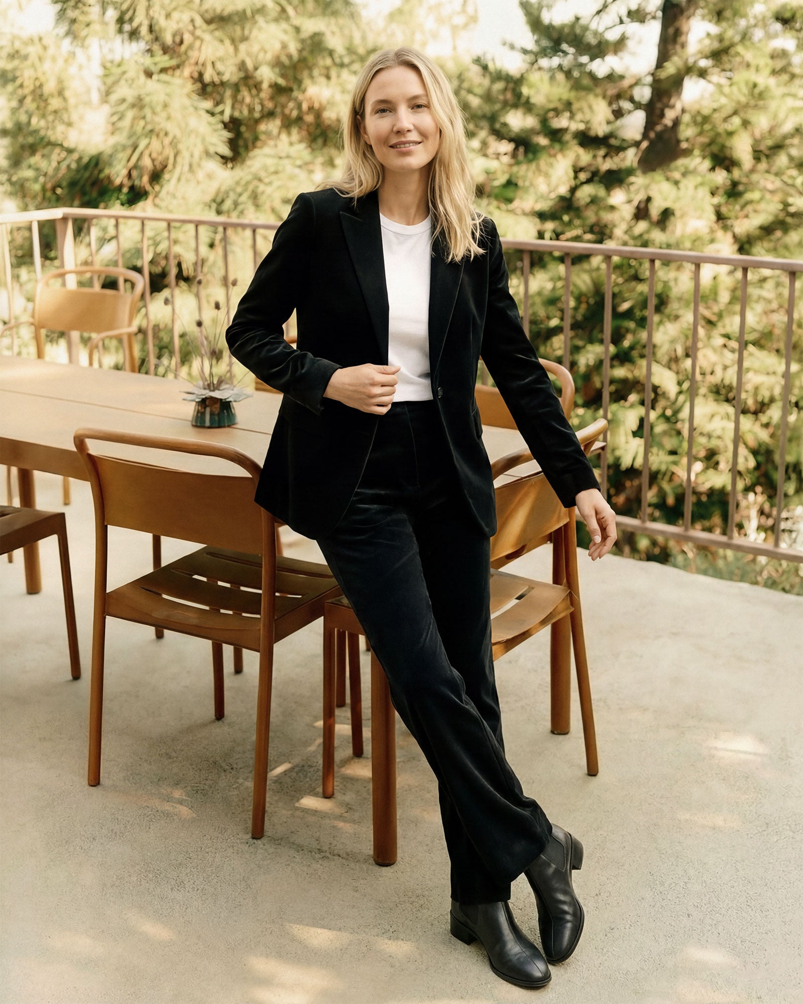 Premium Velvet Dress Pants for Women Black Trouser by EDWIN USA 27