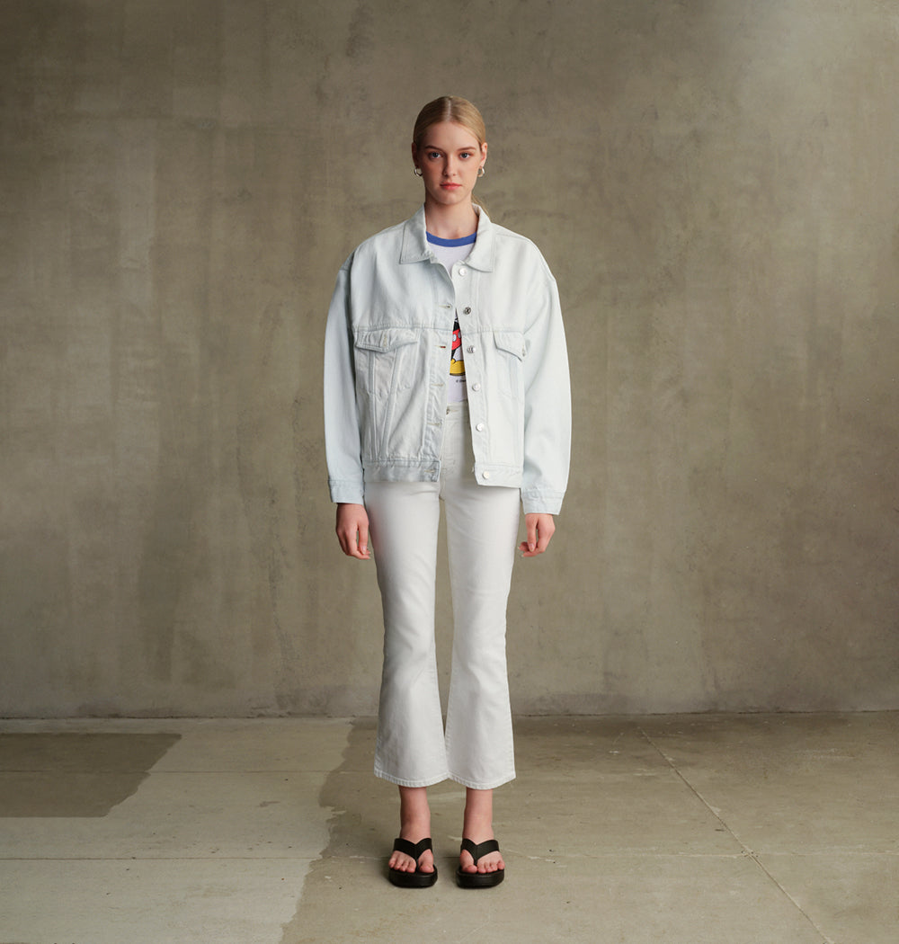 Cameron Trucker Jacket - White Dove