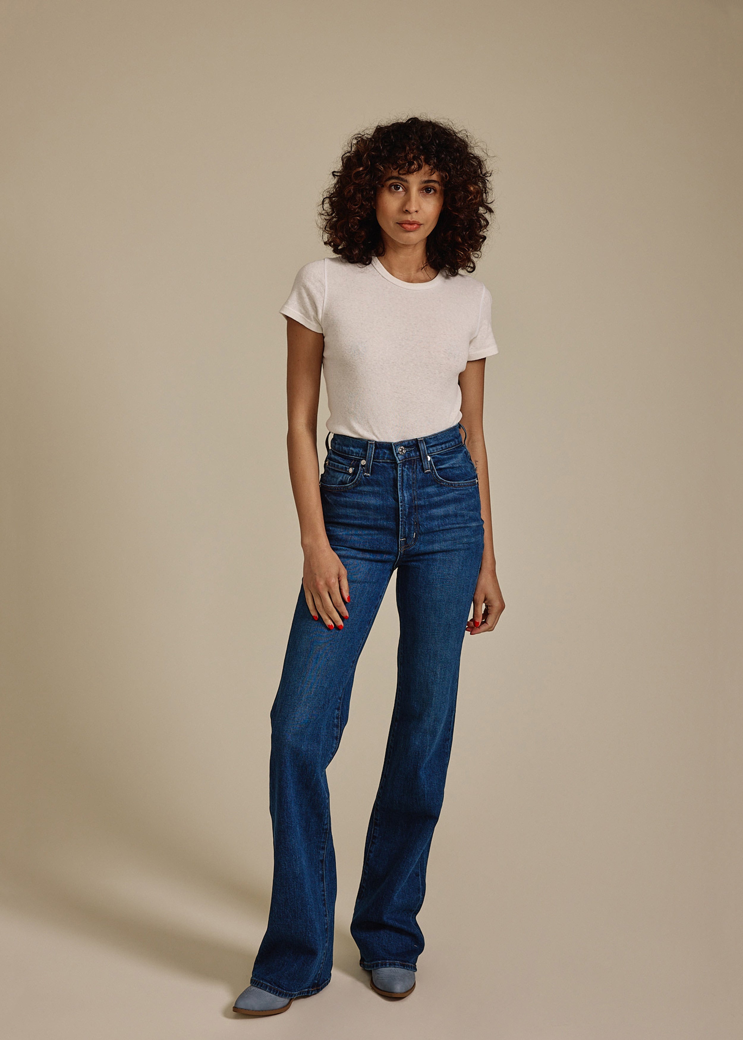 Discover Ryder high-rise flare denim pants for a flattering fit at the waist and a classic flare leg opening for effortless chic style.